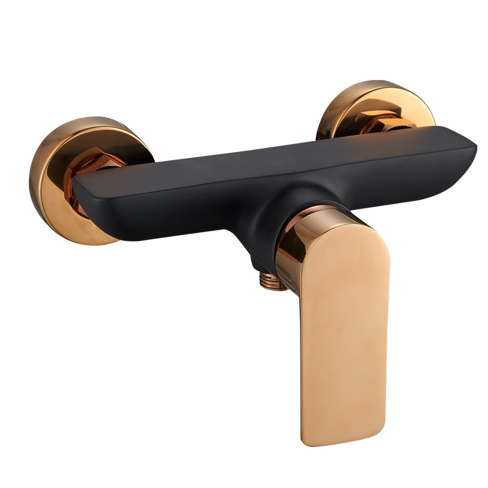 কালো সোনার প্রাচীর-মাউন্ট করা ঝরনা কল