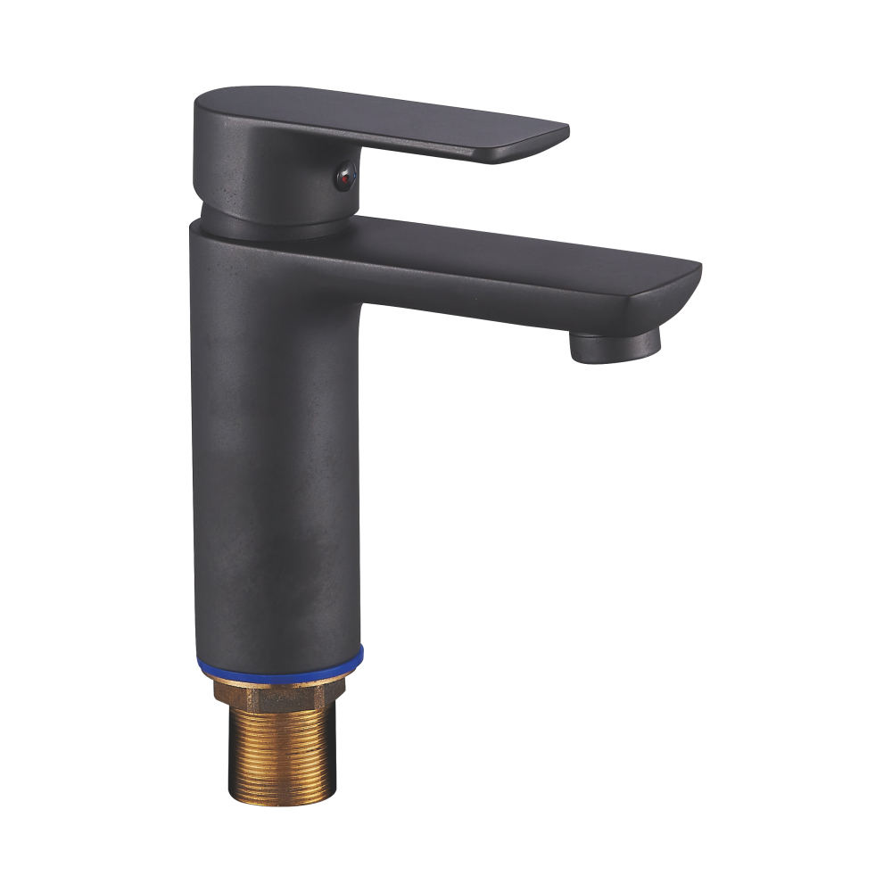 কালো একক গর্ত বেসিন কল