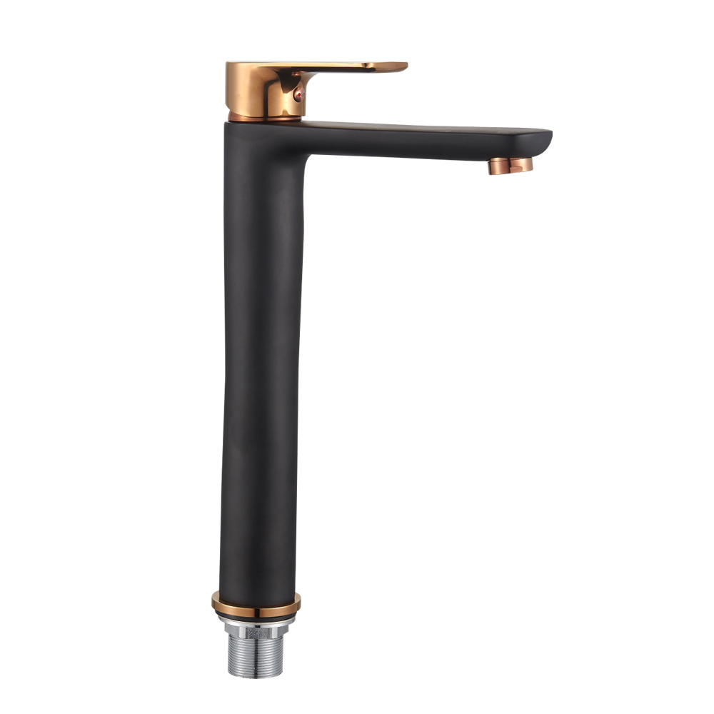Black gold high single hole wash basin faucet
